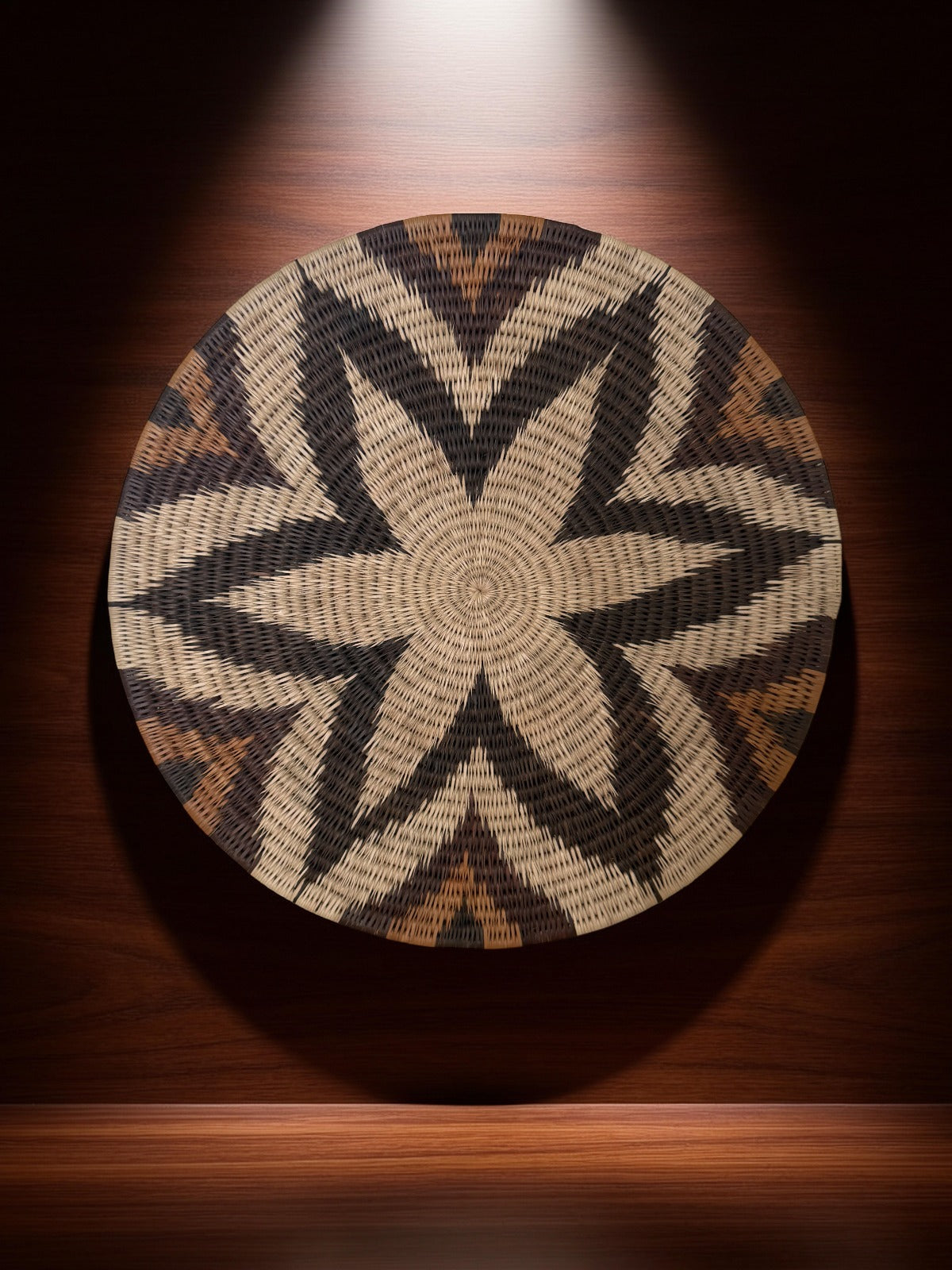 Handwoven Botswana Basket Set – Phatla ya Pitse Pattern (2 Flat Mats)